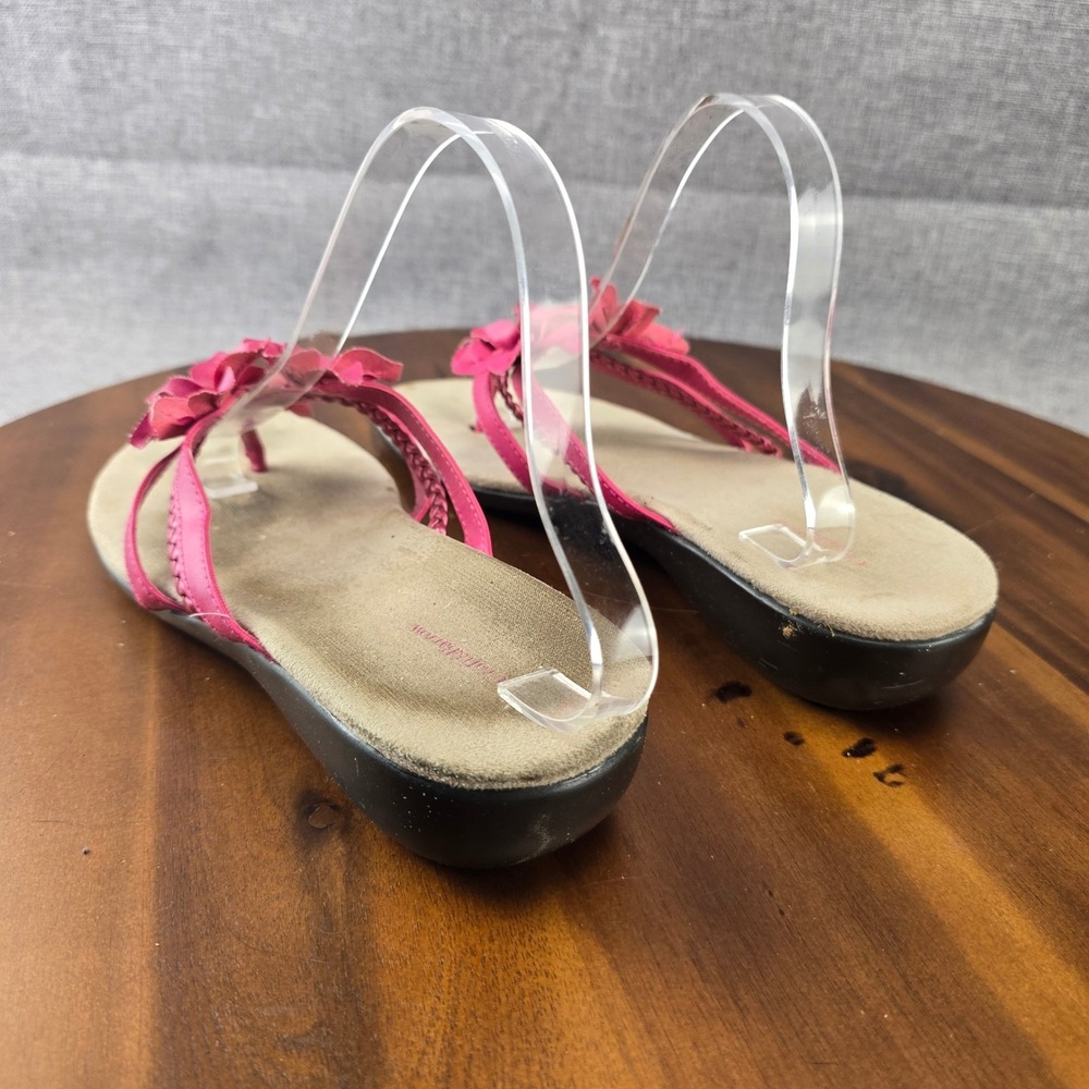 Croft & Barrow Women's Pink Flower Embellished Thong Sandals Size 9.5 - Picture 12 of 14